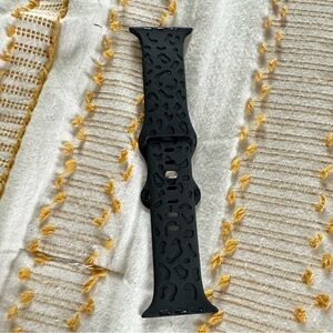 Engraved Black Leopard Print Watch Band, iWatch Compatible SE/Series 2-8